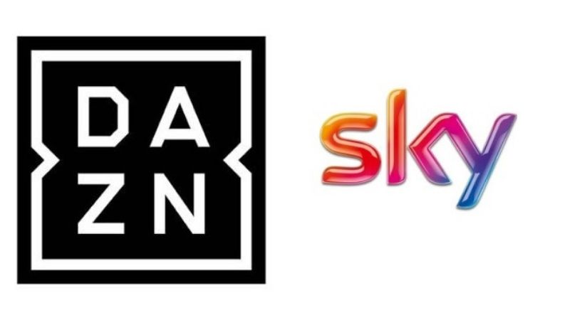 loghi DAZN e Sky diritti tv