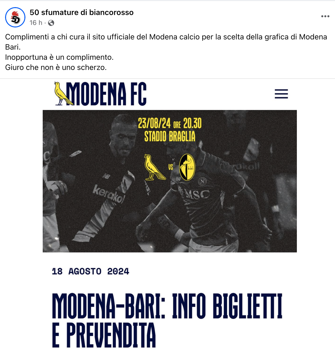 la polemica social dei tifosi del Bari